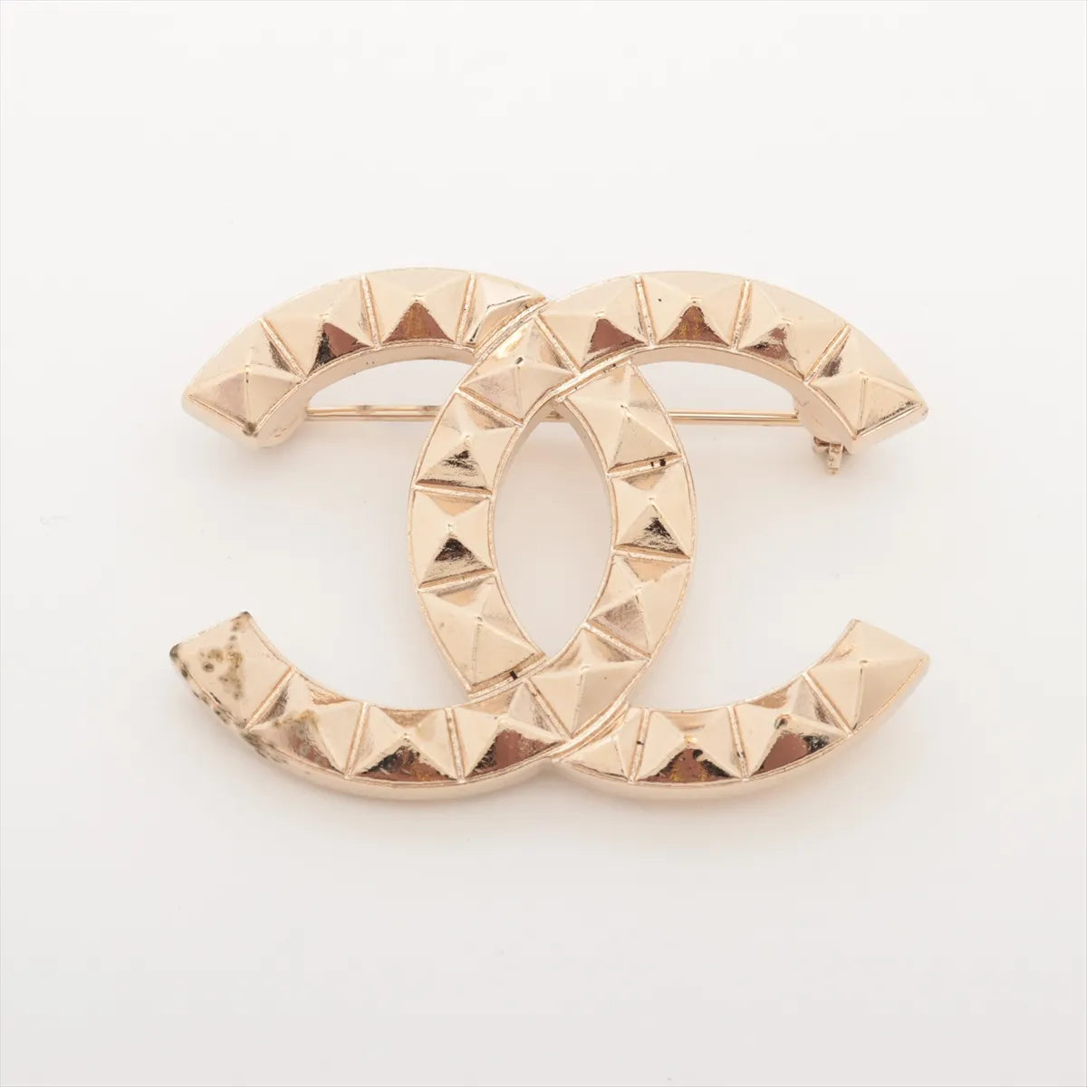 Chanel CC Logo Rock Stud-cut Brooch