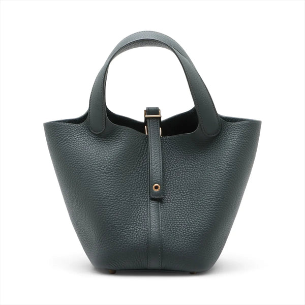 Hermes Picotin Lock 18 PM Taurillon Clemence Vert Mangrove