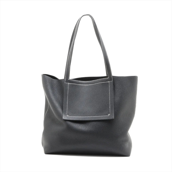Hermes Hippo Serie 46 Taurillon Clemence Tote Bag Black