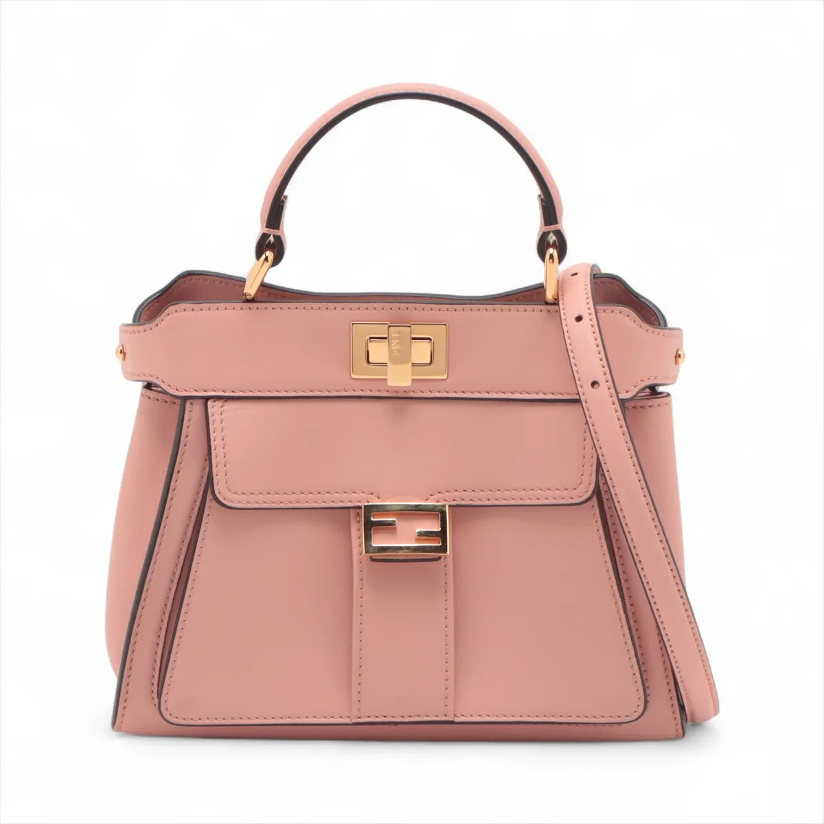 Fendi Mini Peekaboo ISeeU Leather Two-Way Handbag Pink