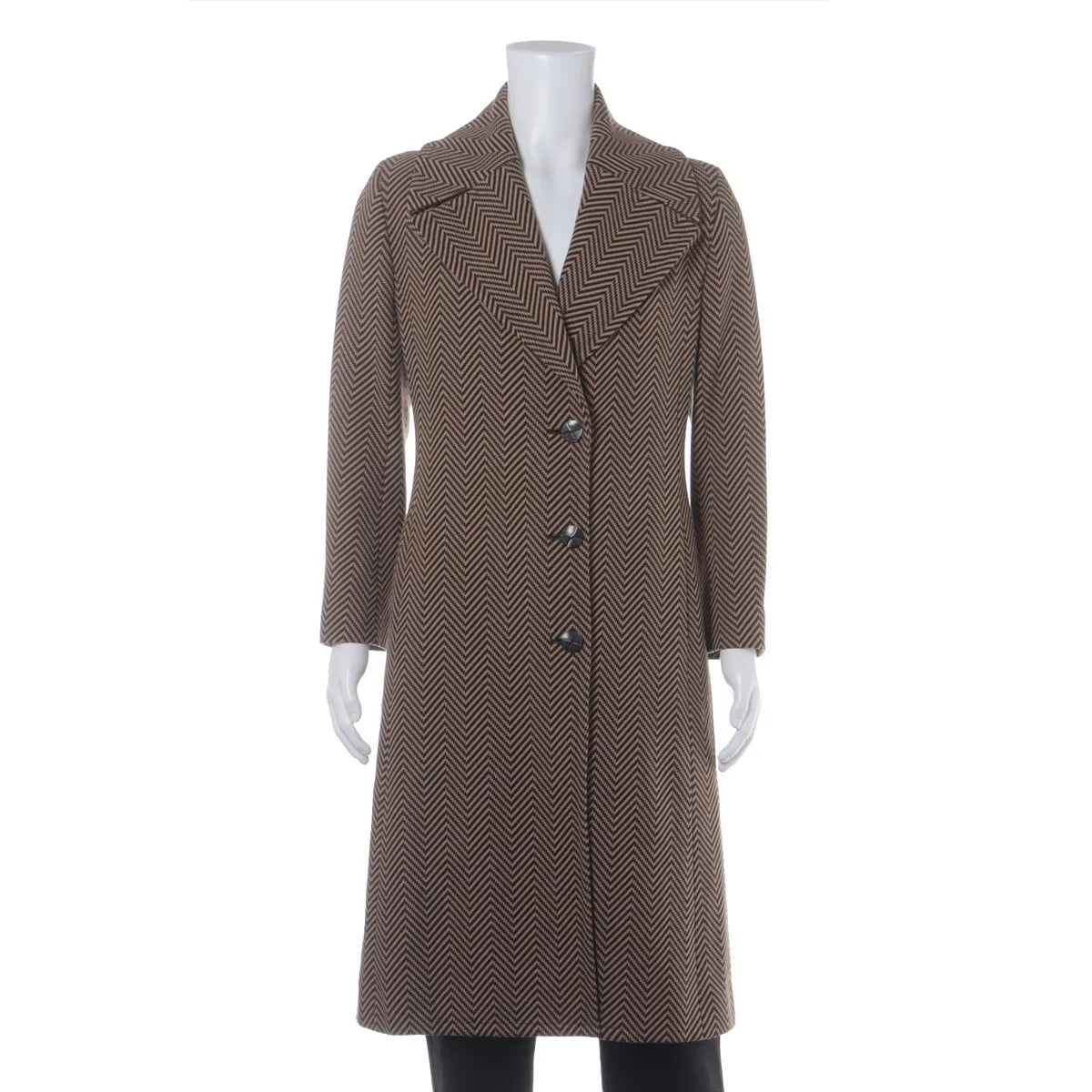 Celine Chevron Wool Coats Brown — product photo 1
