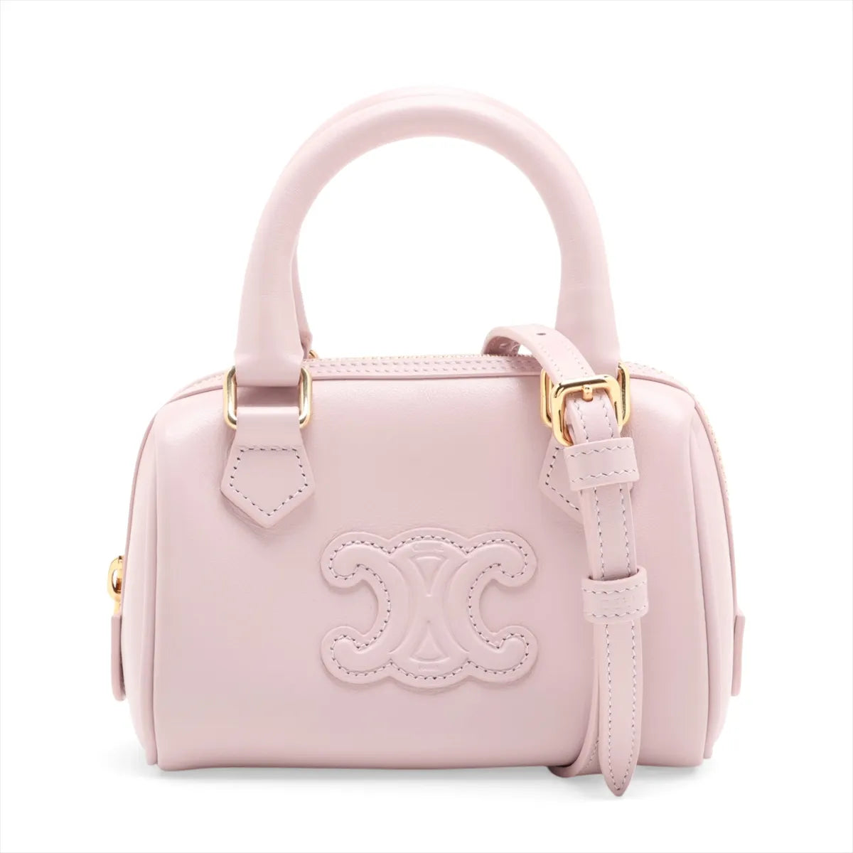 Celine Triomphe Small Boston Leather Two-Way Shoulder Bag Pink