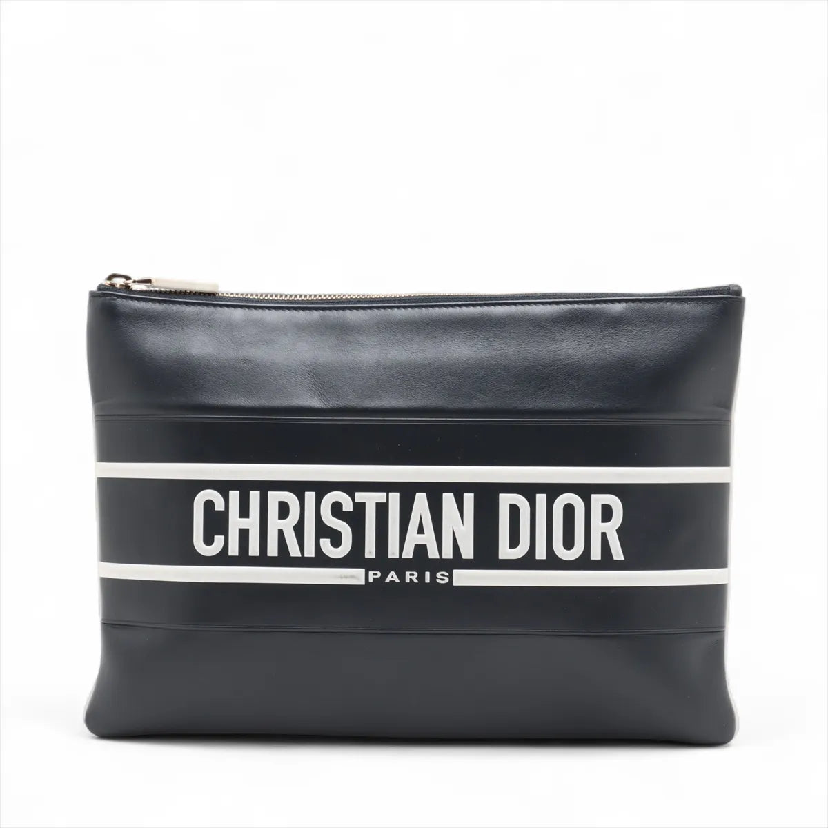 Christian Dior Vibe Leather Clutch Bag Navy Blue – Redo Luxury