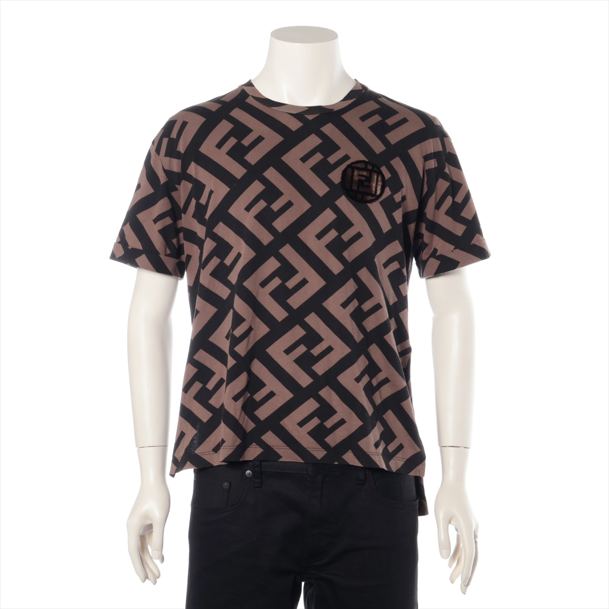 Fendi Zucca Cotton T-shirt Black × Brown