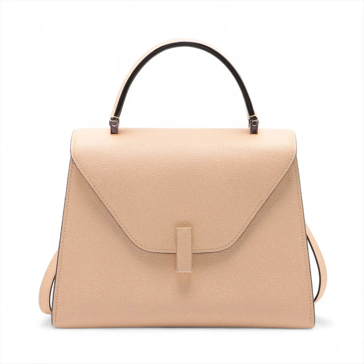 Valextra Iside Medium Leather Two-Way Handbag Beige