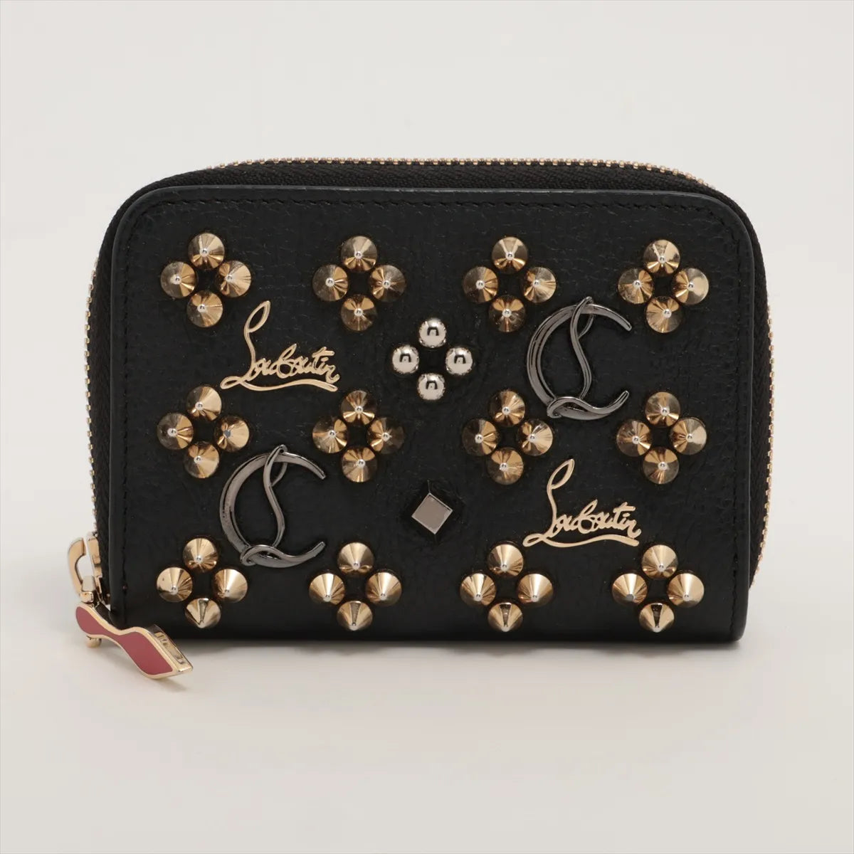 国内直営*Christian Louboutin* Panettone Coin Purse ミニ財布 Panettone coin purse ブラック カーフレザー - Accessories