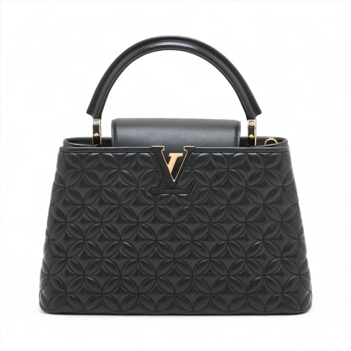 Louis Vuitton Monogram Flower Capucines MM Black