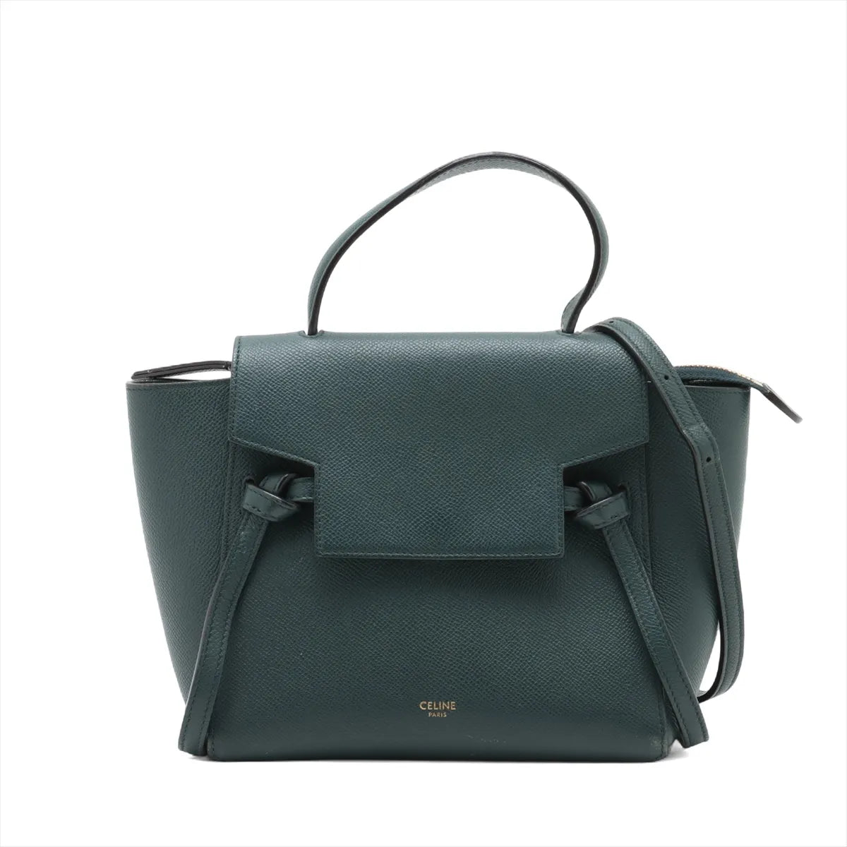 Celine Belt Nano Leather Two-Way Handbag Green