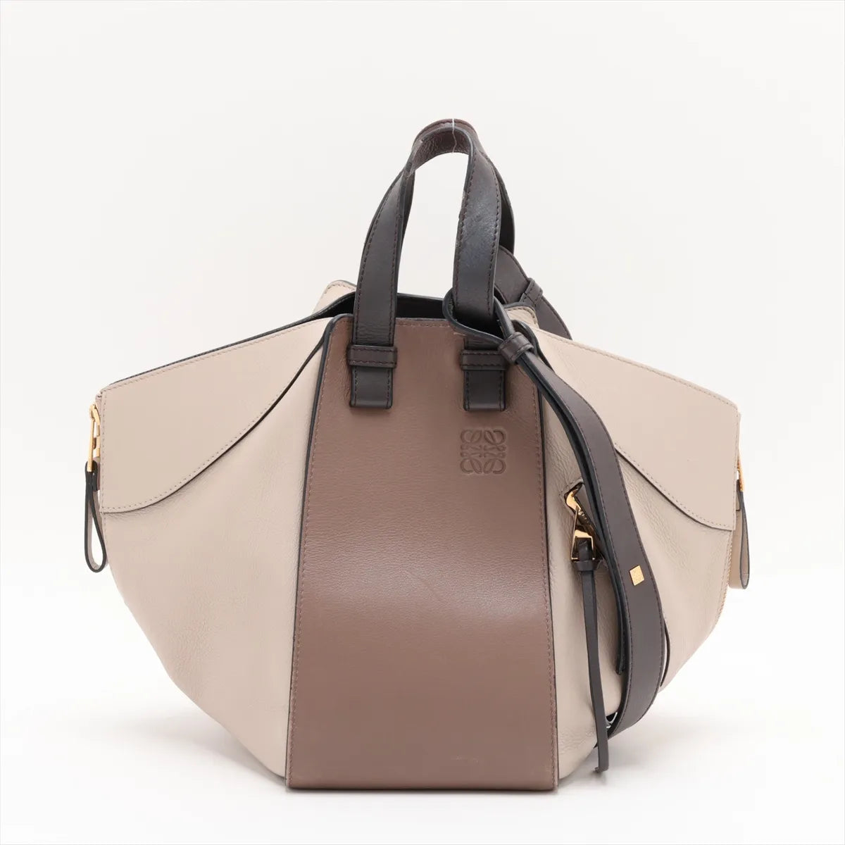 Loewe Hammock Small Leather Two-Way Handbag Beige x Brown — product photo 1