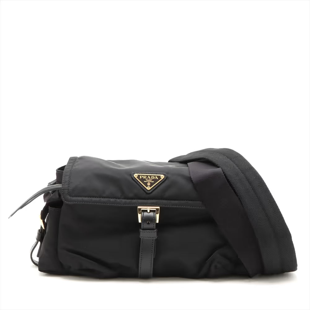 Prada Tessuto Explorer Medium Nylon Leather Two-Way Shoulder Bag Black — product photo 1