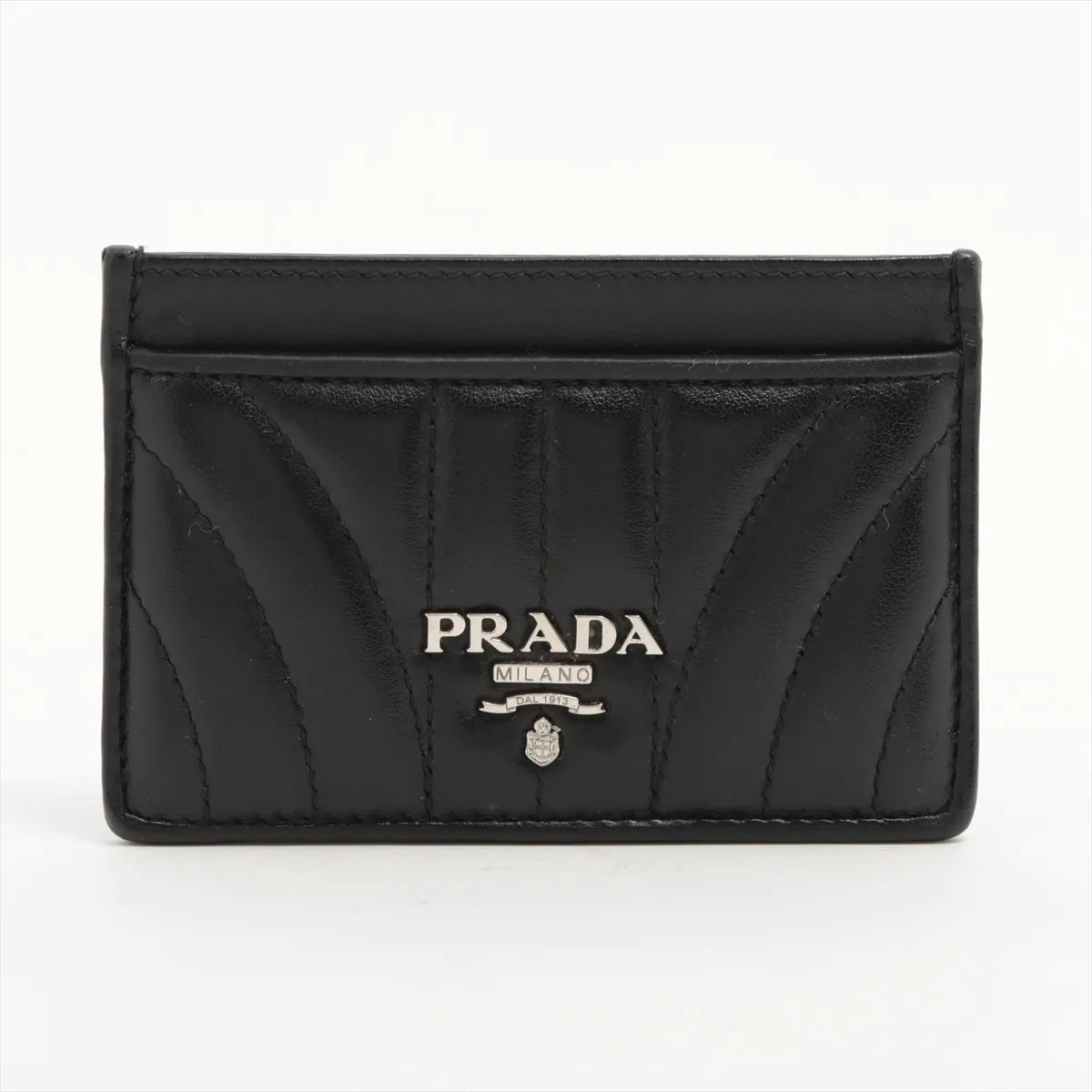 Prada Diagramme Leather Card Case Black