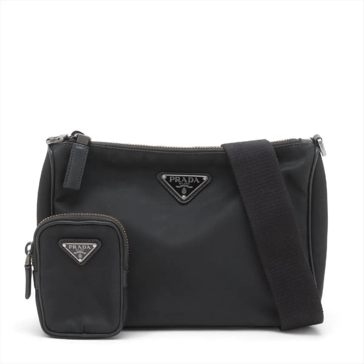 Prada Tessuto Nylon Shoulder Bag Black