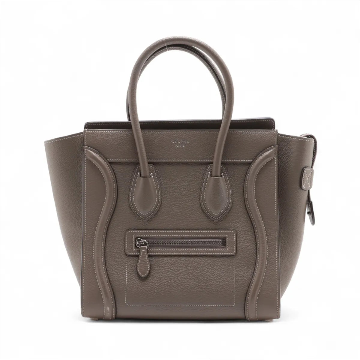Best Celine Luggage Micro Leather Shopper Handbag Greige