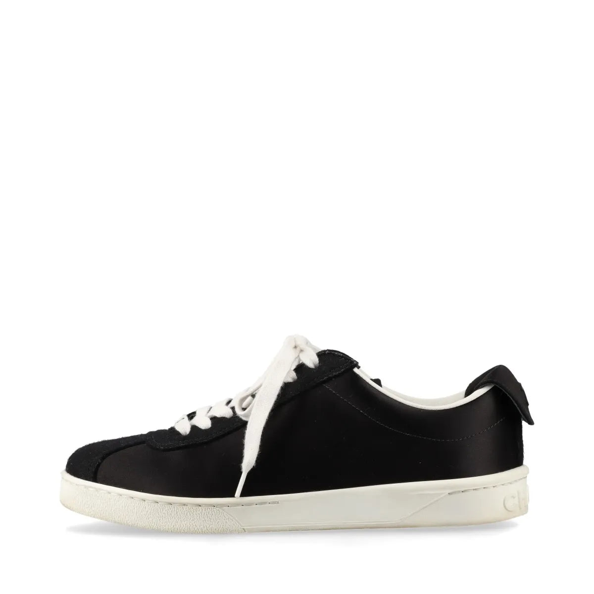 Chanel CC Logo Satin Sneakers Black