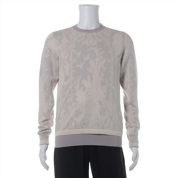 Dior Silk Wool Knit Sweater Ivory x Gray