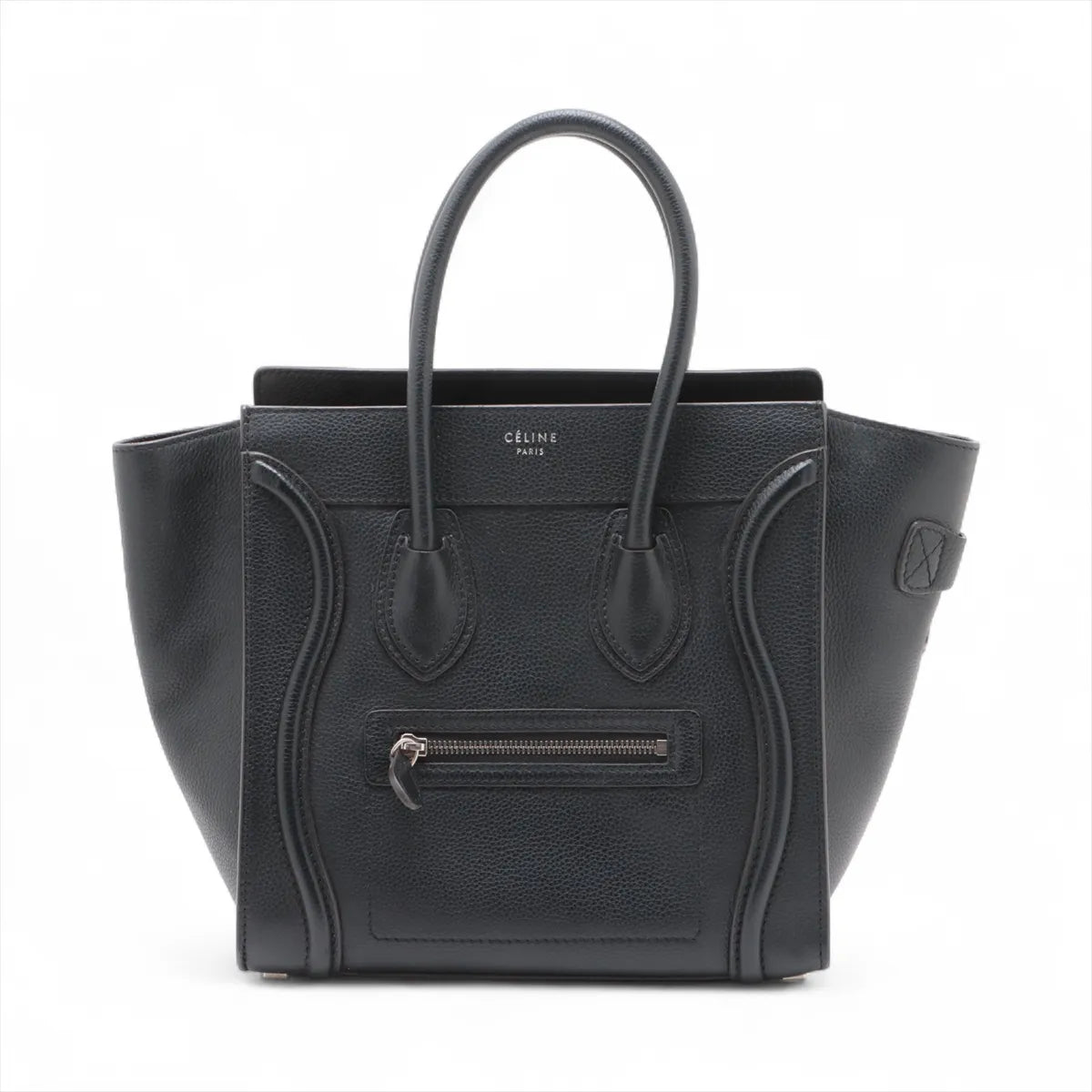 Celine Luggage Micro Shopper Leather Handbag Black