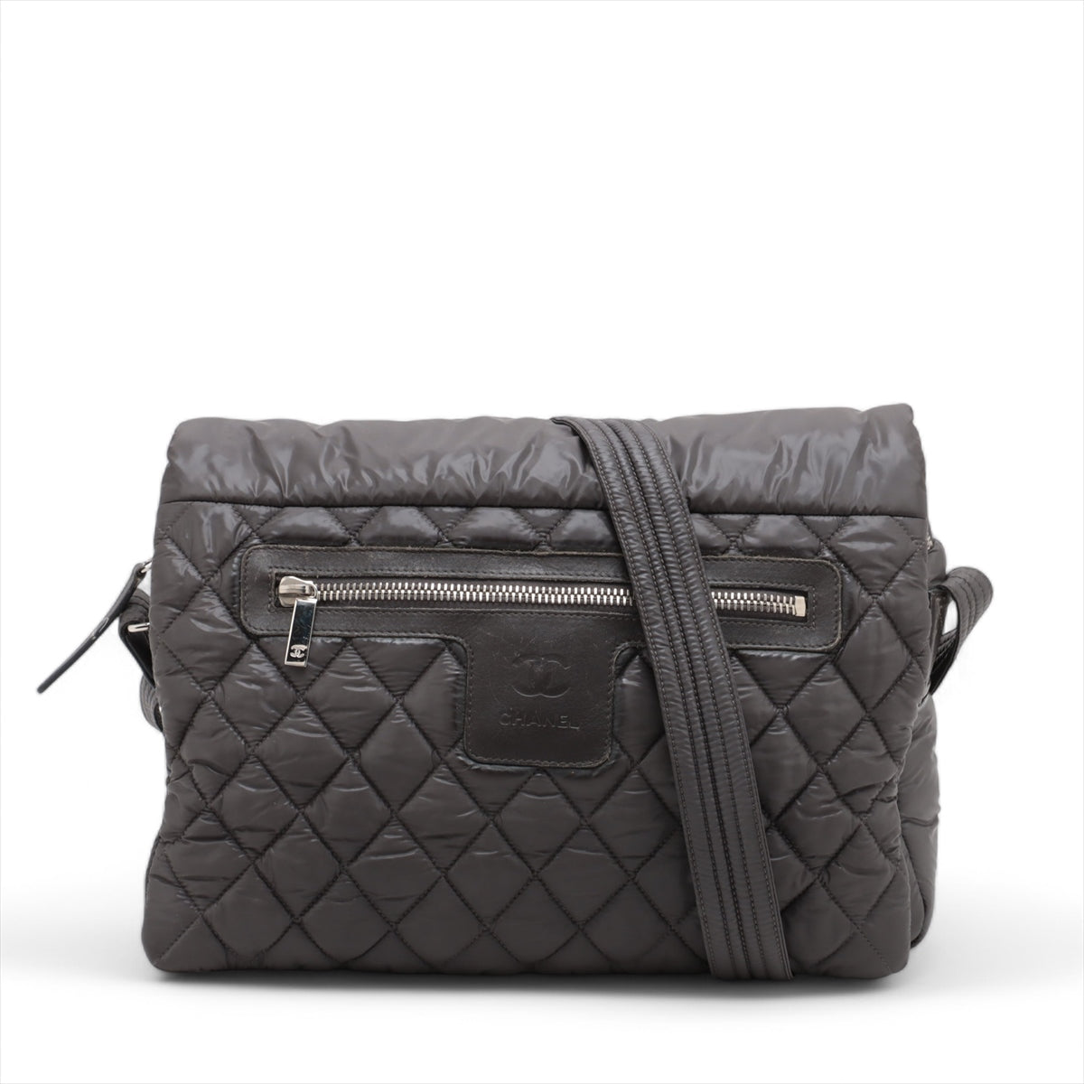 Chanel CC Logo Cocoon Nylon Shoulder Bag Gray * PREORDER *