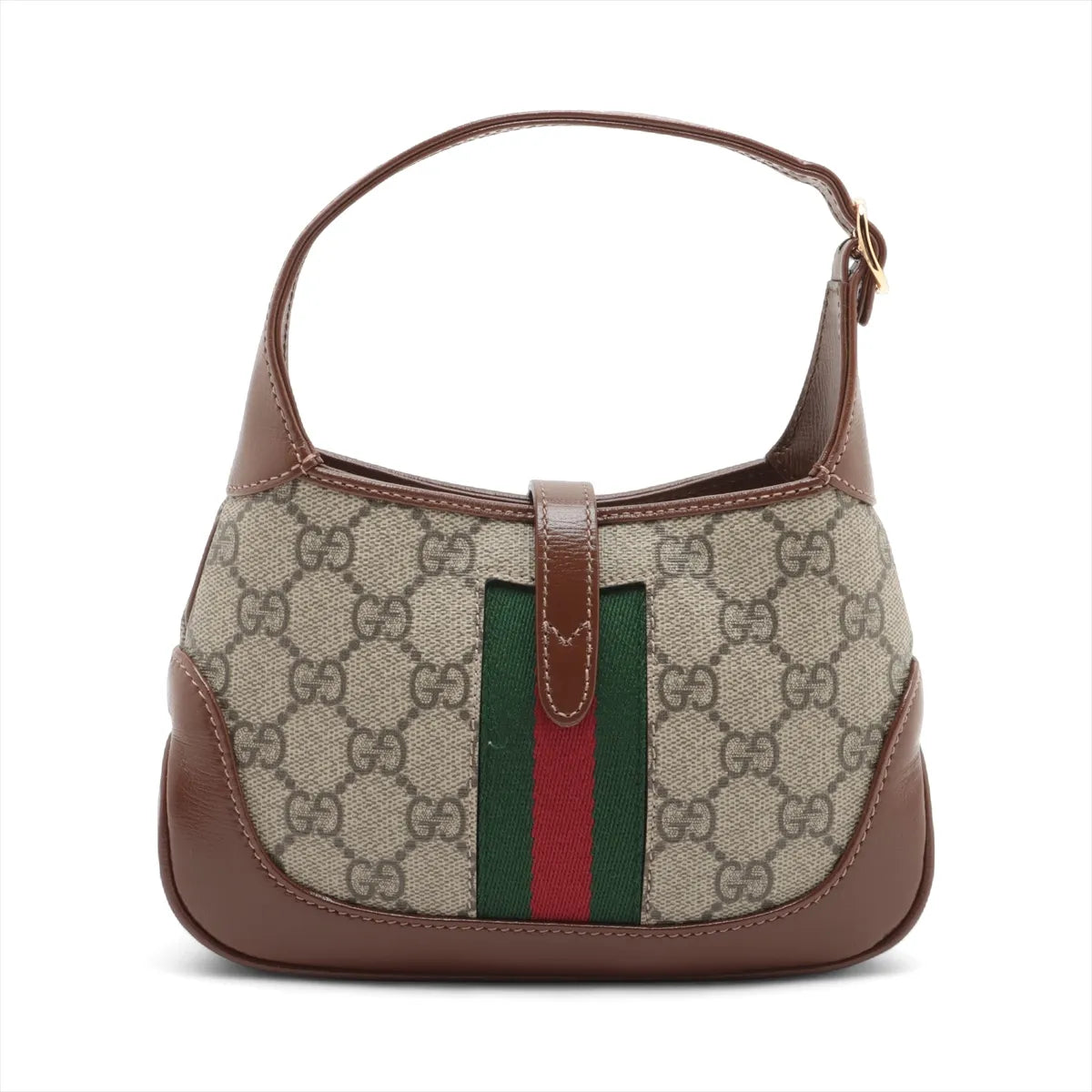 Gucci Jackie 1961 GG Supreme Leather Shoulder Bag Brown