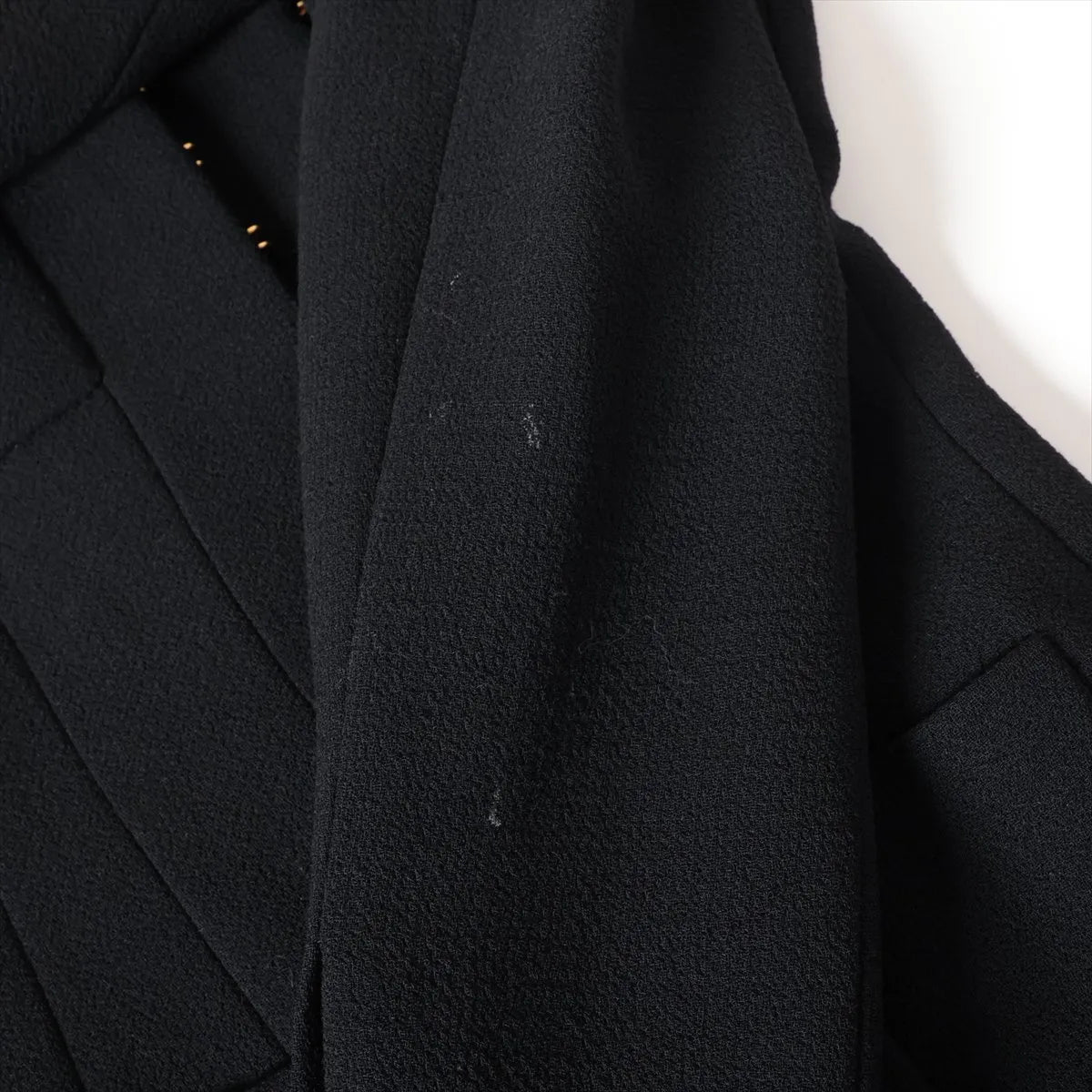 Chanel CC Logo Wool Jacket Coat Black