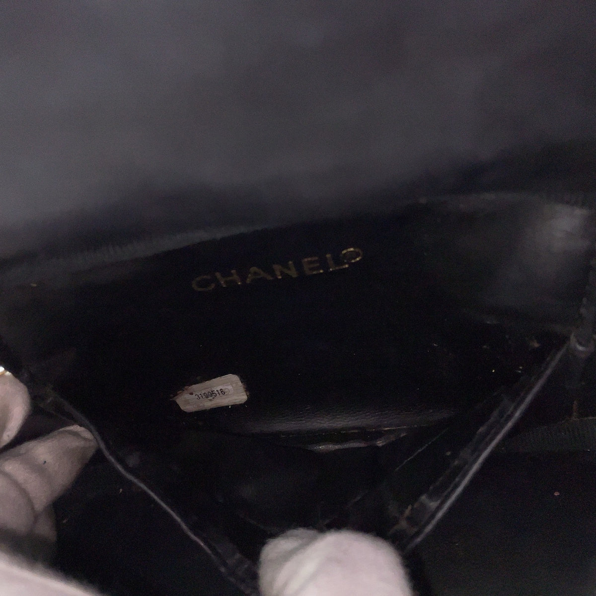 Chanel CC Logo Caviar Leather Vanity Bag Black
