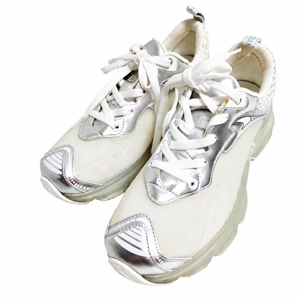 Christian Dior White & Silver Mesh Sneakers — 38.5