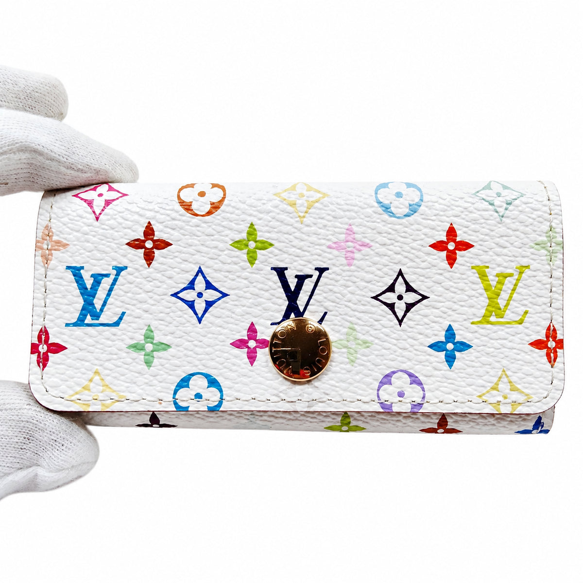 Louis Vuitton White Monogram Multicolore Key Case — product view
