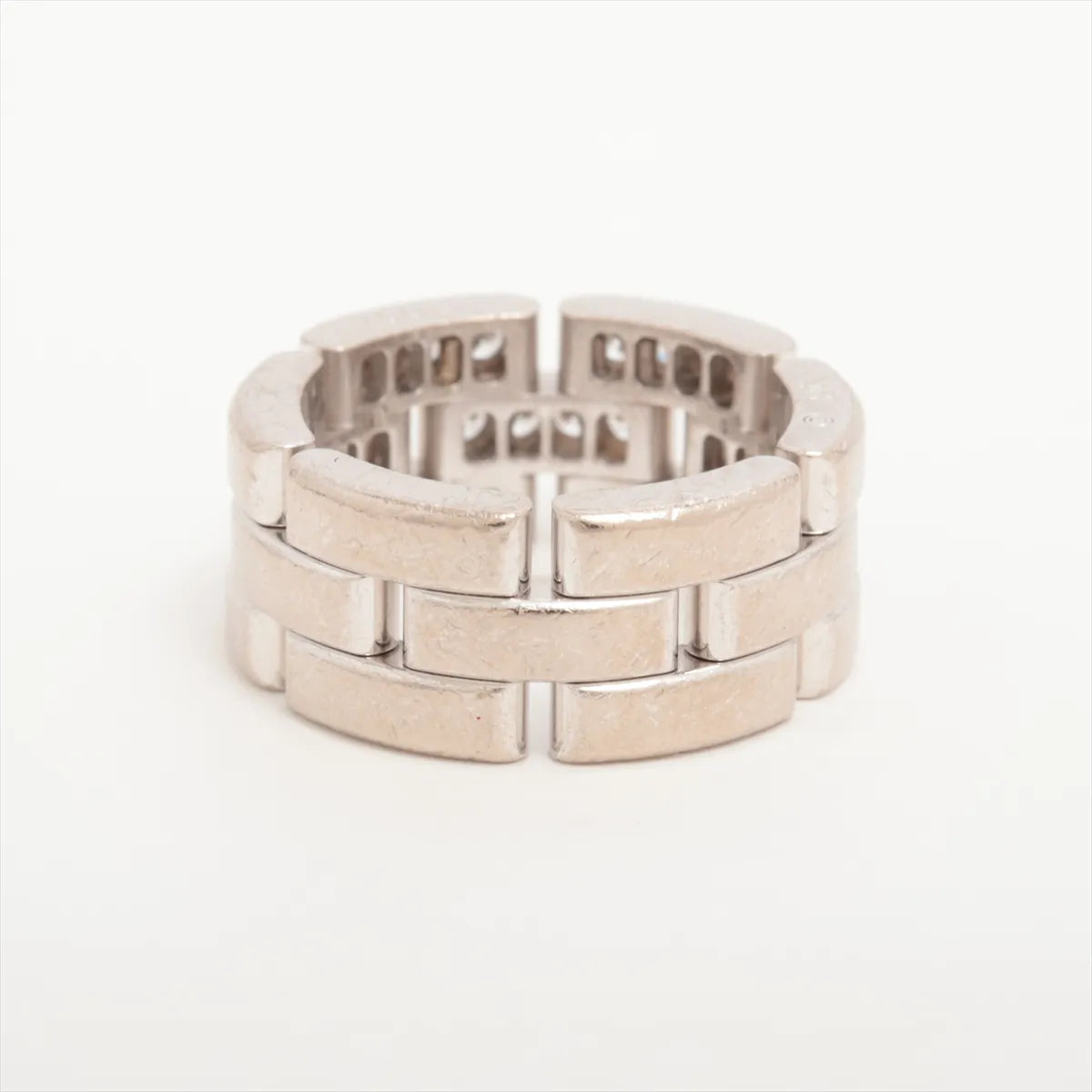 Cartier Maillon Panthère Triple Row Half-pave Diamond Ring White Gold