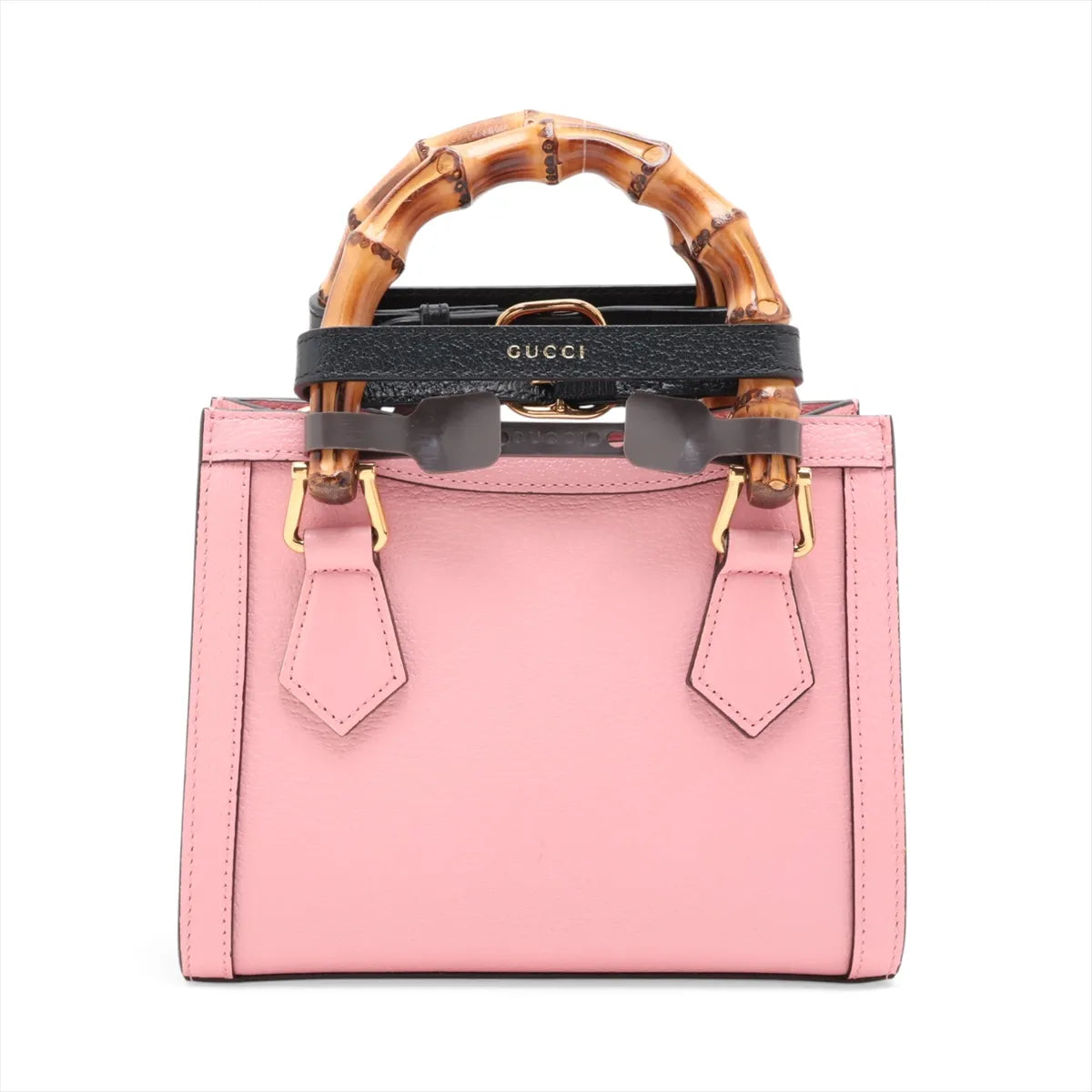 Gucci Bamboo Diana Leather Two-Way Handbag Pink