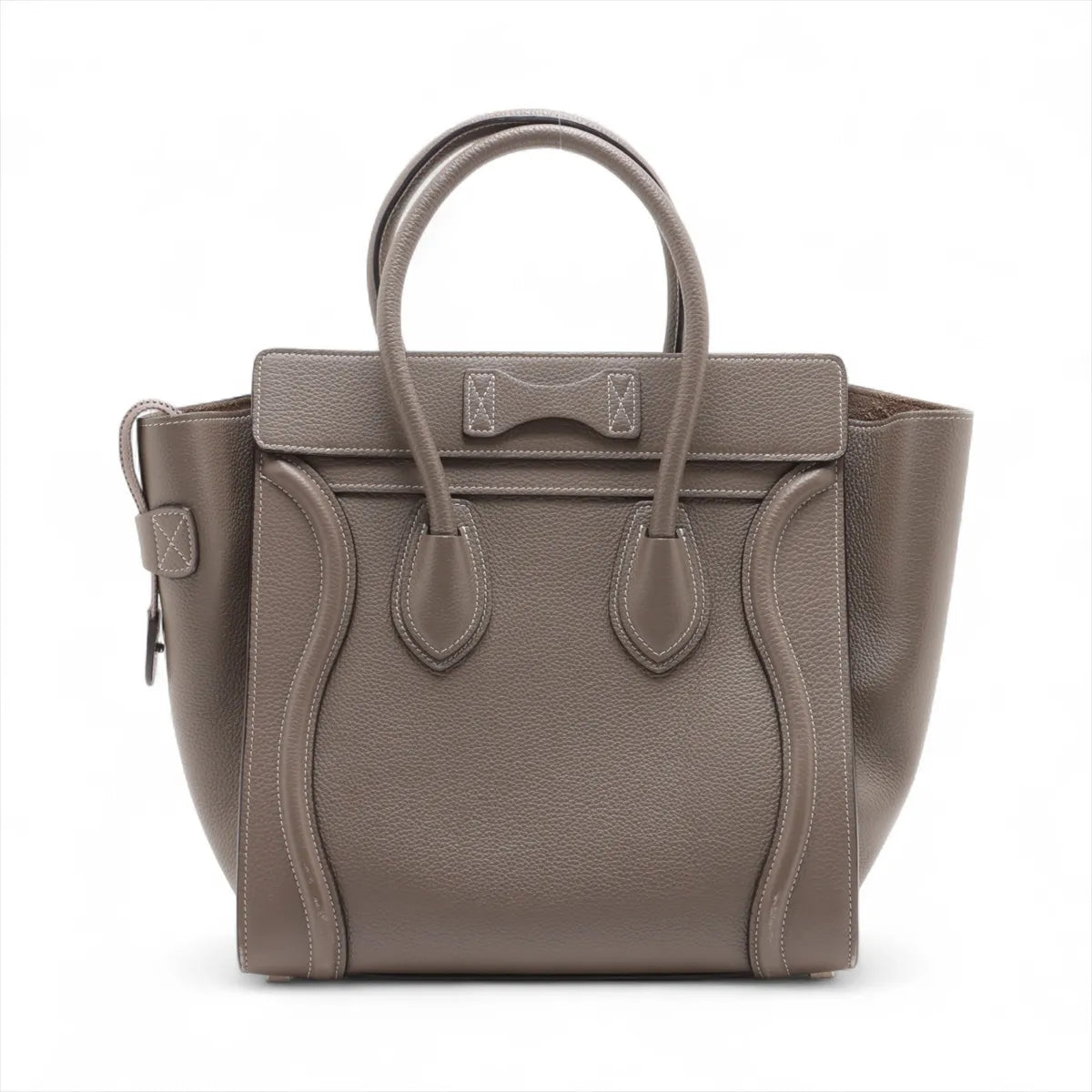 #1 Celine Luggage Micro Leather Shopper Handbag Greige