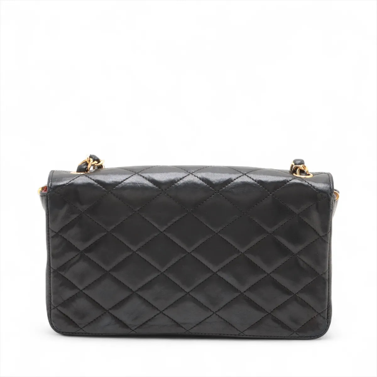 Chanel CC Logo Matelasse Lambskin Single Flap Single Chain Bag Black