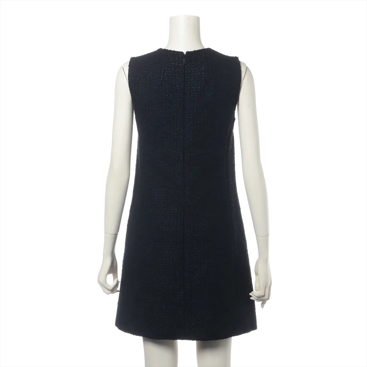 Saint Laurent Paris Tweed Sleeveless Mini Dress Black