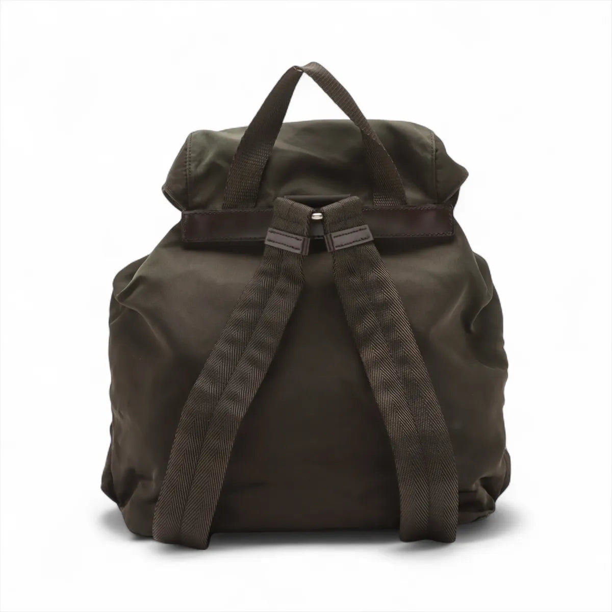 Prada Tessuto Nylon Leather Backpack Khaki