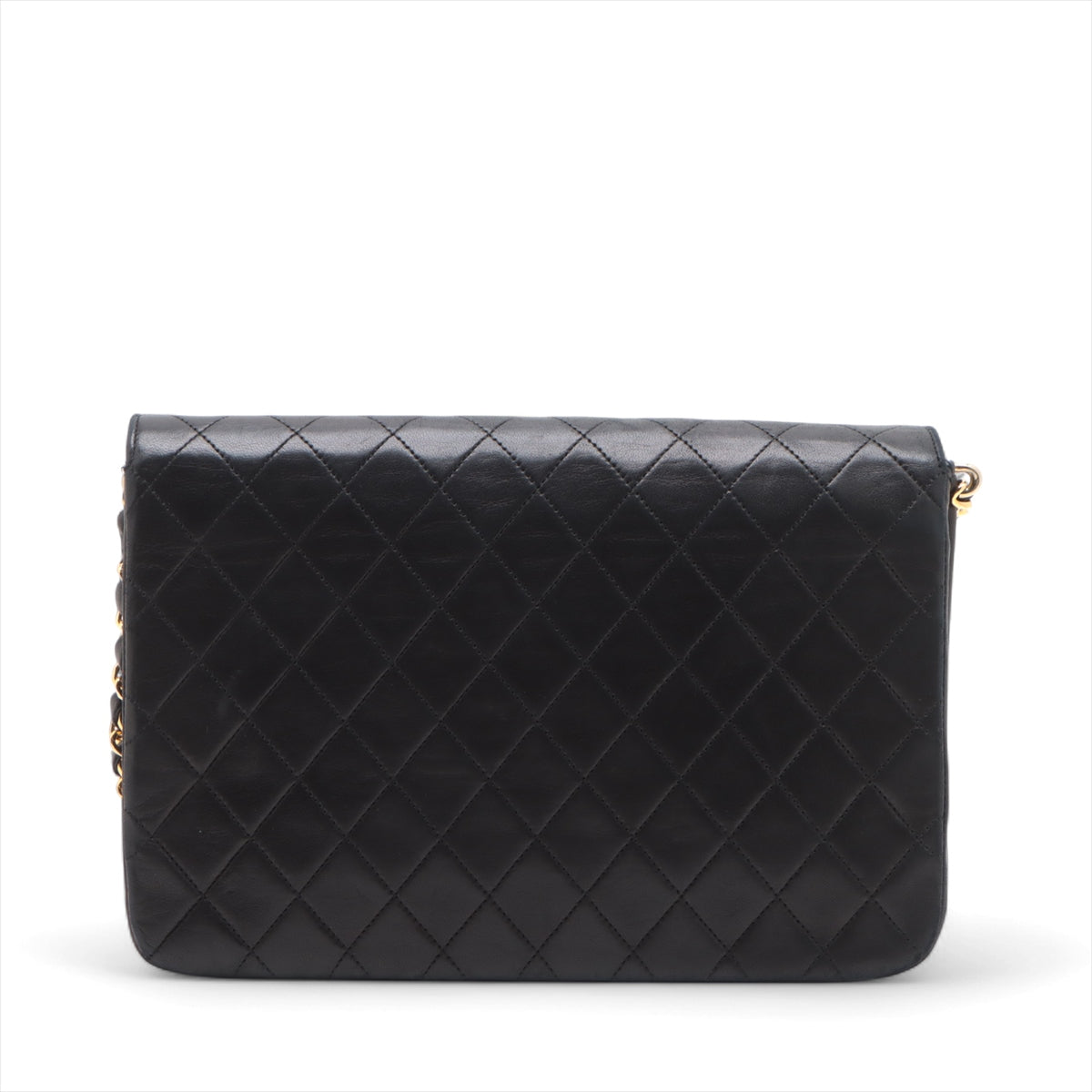 Chanel CC Logo Matelasse Lambskin Chain Shoulder Bag Black