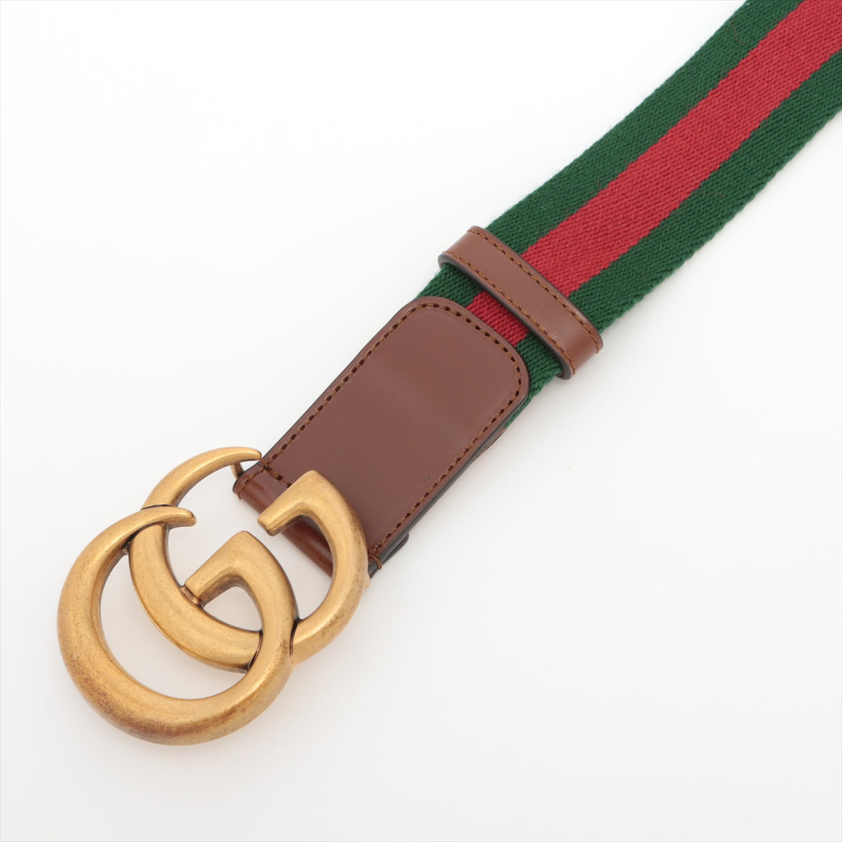 Gucci Web Double G Fabric/Leather Buckle Belt Multicolor