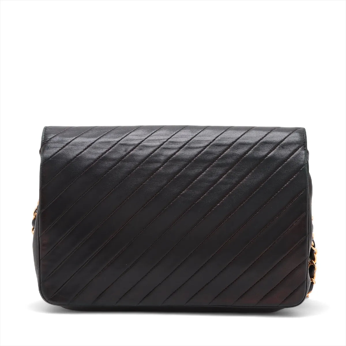 Chanel CC Logo Lambskin Chain Shoulder Bag Black