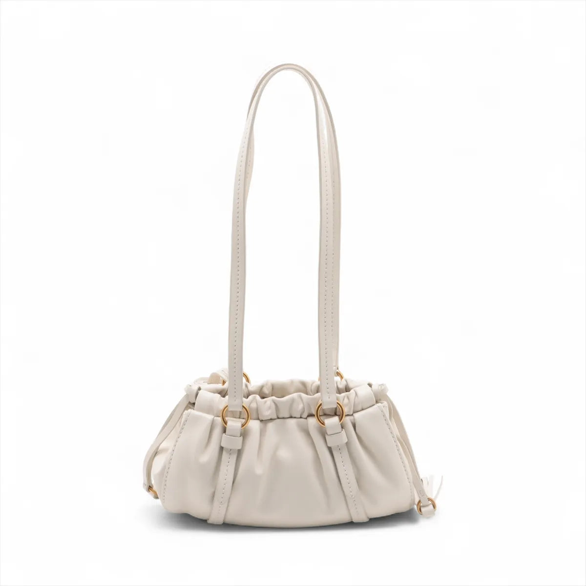 Miu Miu Joie Leather Shoulder Bag White
