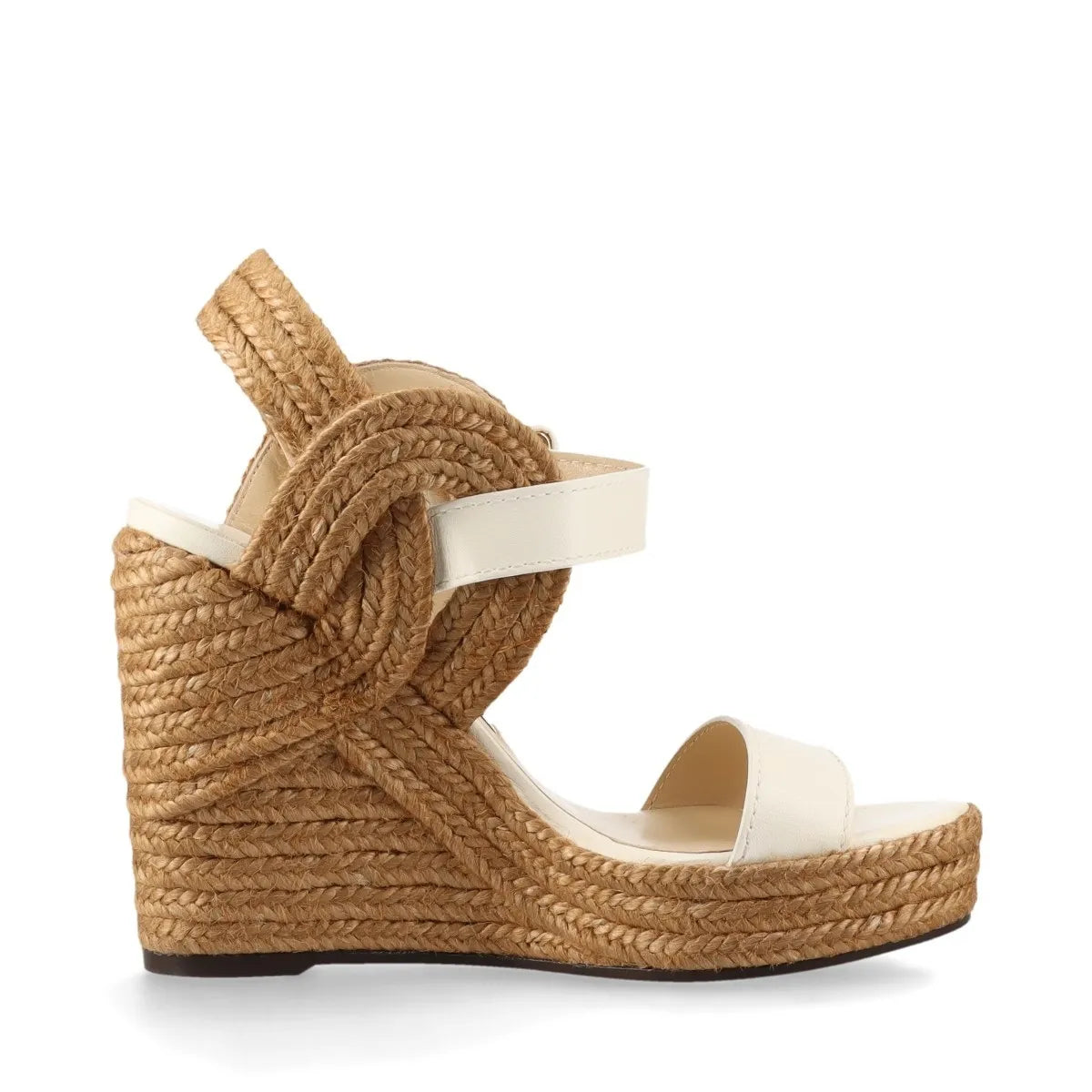Jimmy Choo Strap Espadrilles Wedge Sandal Ivory