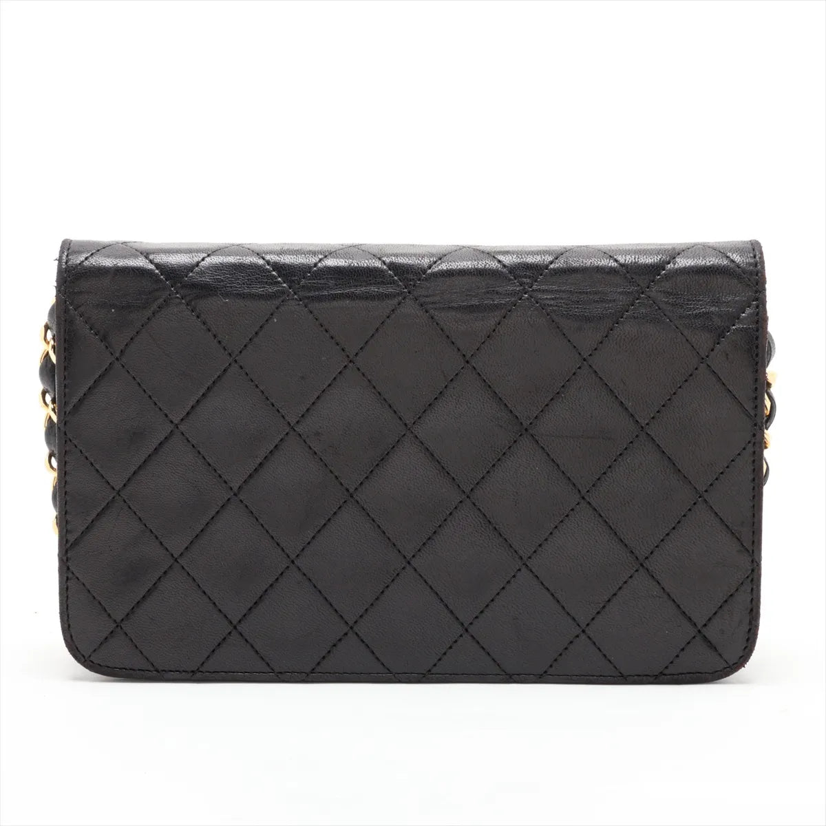 Chanel CC Logo Matelasse Lambskin Chain Shoulder Bag Black