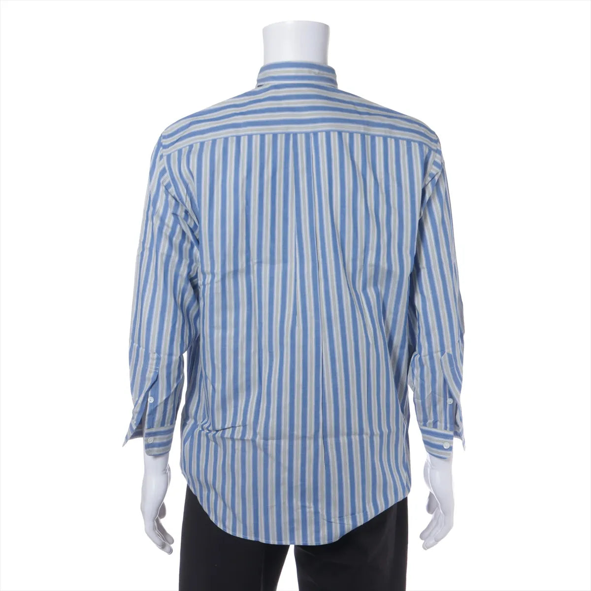 Christian Dior Striped Cotton Long Sleeve Shirt Blue x Gray