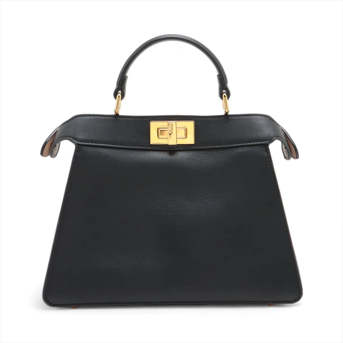 Fendi Peekaboo ISeeU Small Leather Two-Way Handbag Black