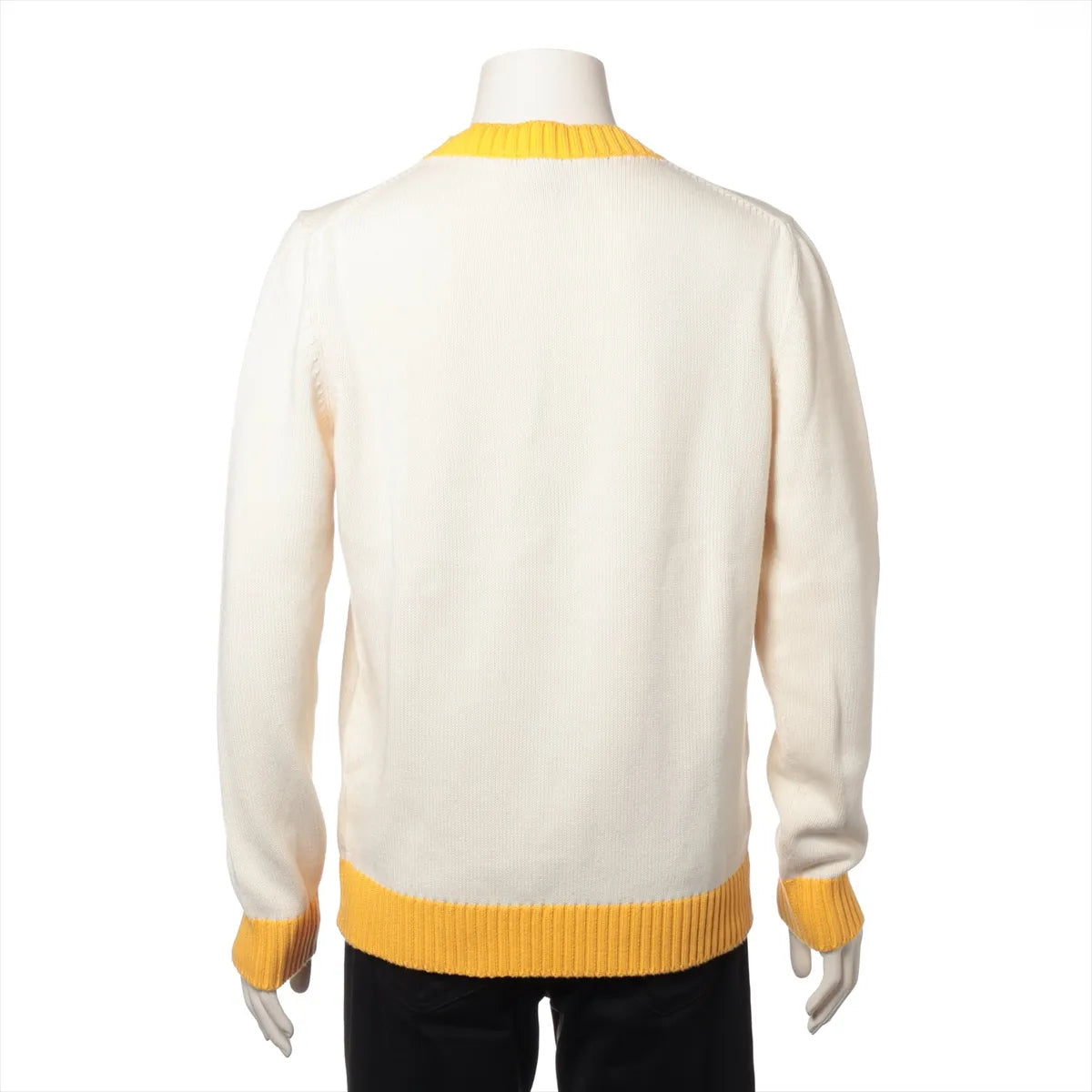 Casablanca Logo Cotton Knit Sweater Ivory x Yellow