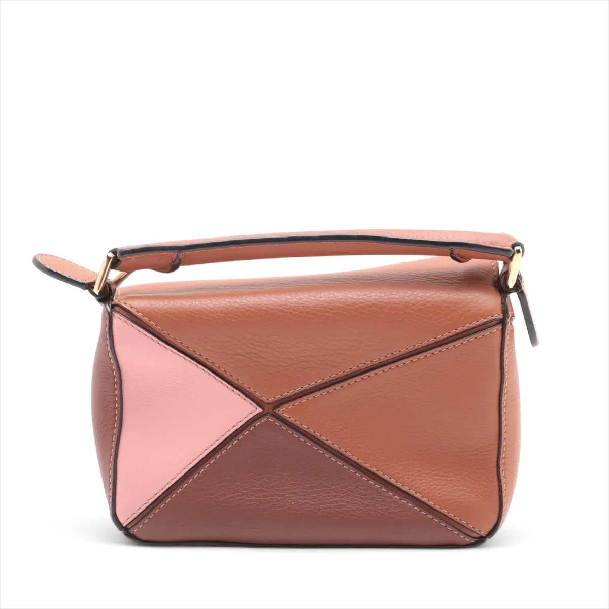 Loewe Mini Puzzle Two-Way Shoulder Bag Brown x Pink