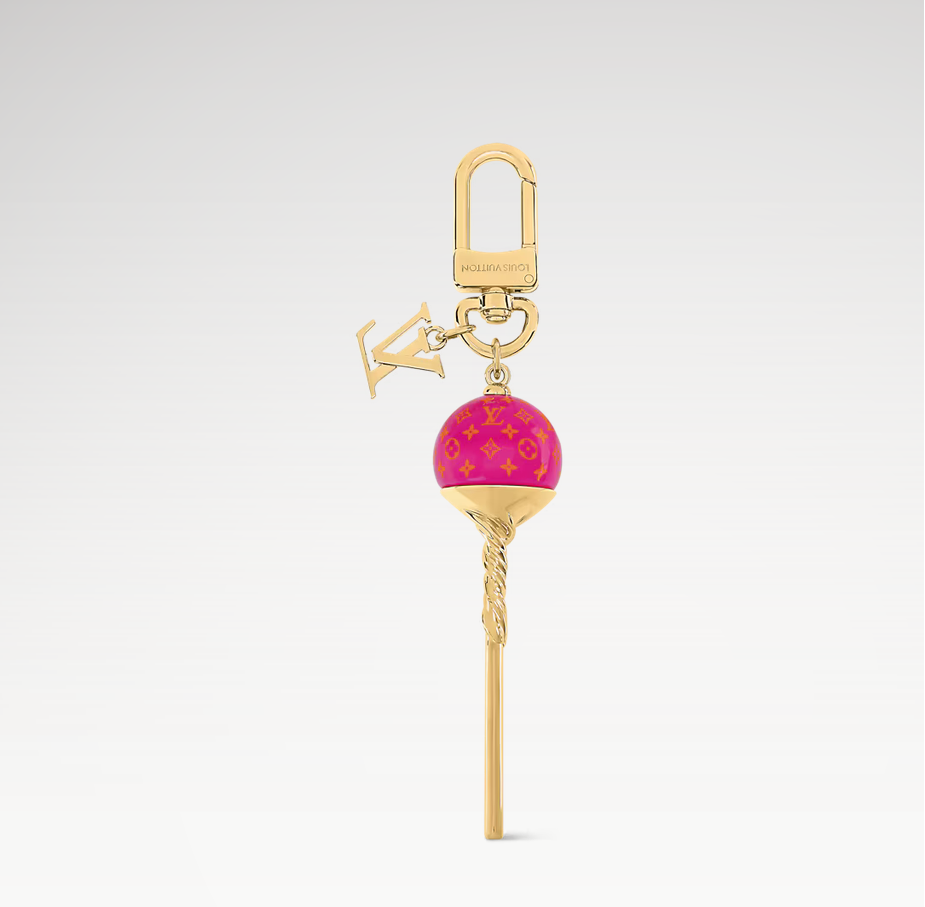 Louis Vuitton Monogram Lollipop Bag Charm Pink x Orange