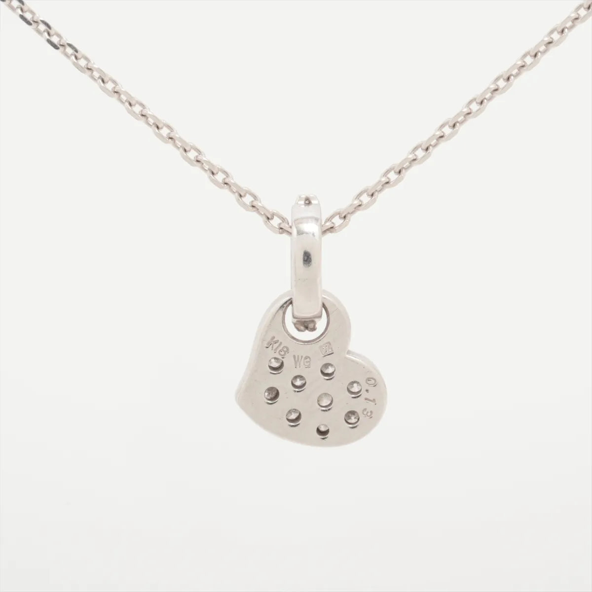Ponte Vecchio Heart Diamond Pendant Necklace White Gold