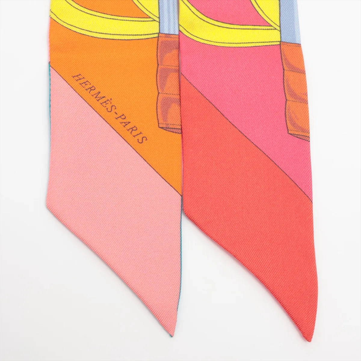 Hermes Twilly Eperon d'or Golden Spurs Silk Orange x Pink — product photo 2
