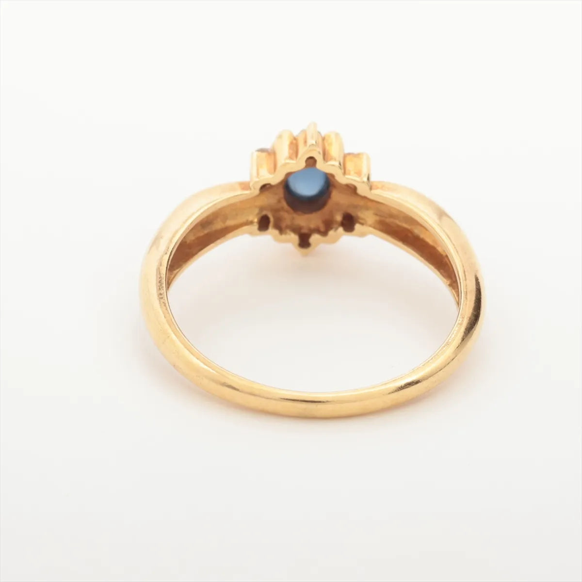 Blue Stone Diamond Gold Ring