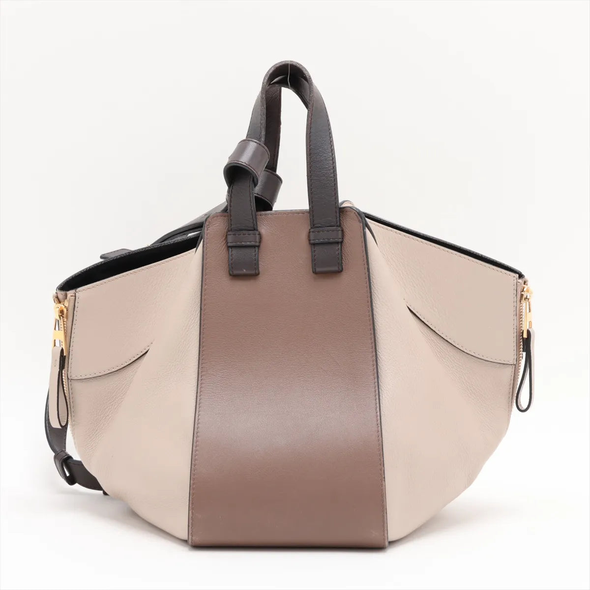 Loewe Hammock Small Leather Two-Way Handbag Beige x Brown — product photo 2