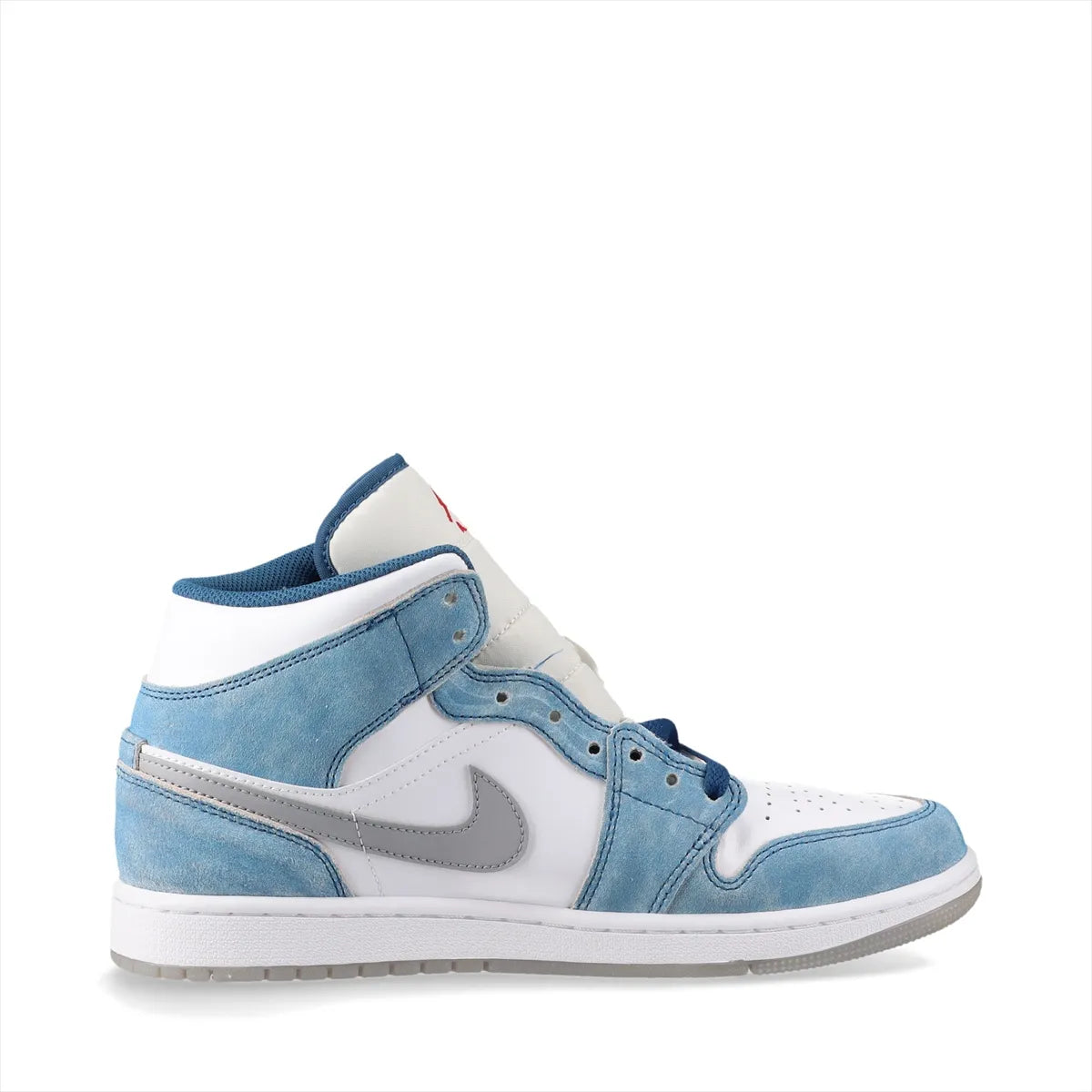 Nike Air Jordan 1 Mid SE Suede Leather High-top Sneakers Men's White x Blue — product photo 2