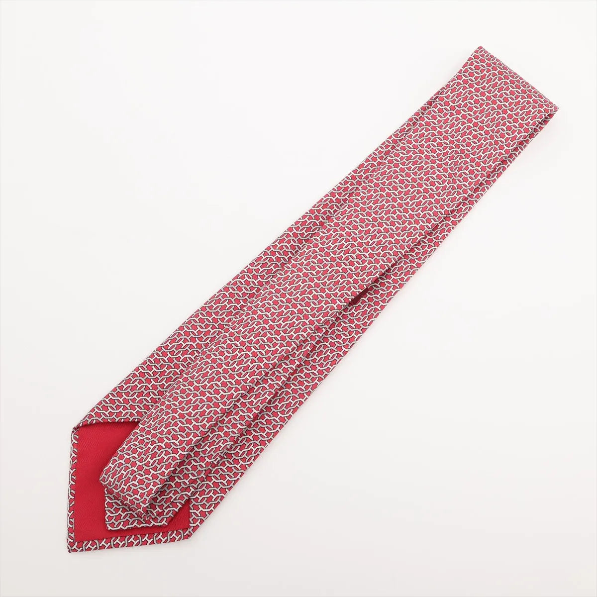 Hermès Chain H Silk Necktie Red