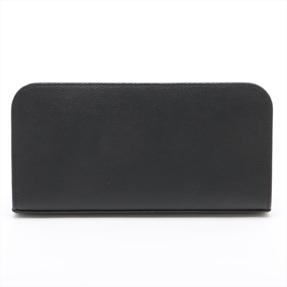 Saint Laurent Leather Zip Round Wallet Black